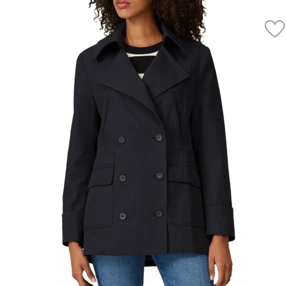 Current/Elliot The Captain Double Breasted Black Peacoat